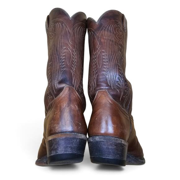 TONY LAMA Cowboy Boots Men\'s 8 EE VTG 80\'s USA Brown Leather Western Ranchwear main image 6